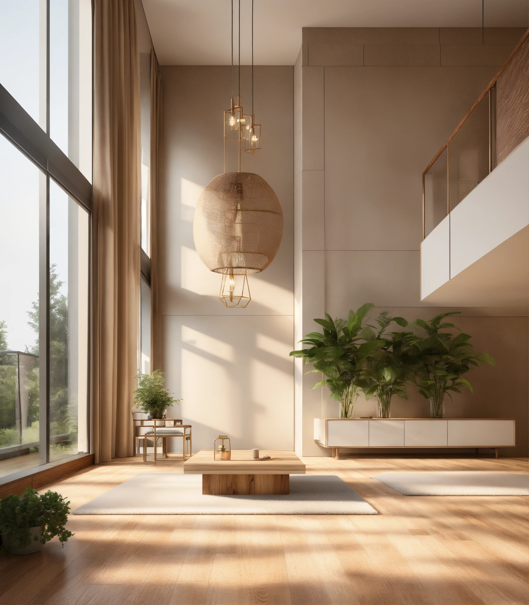 bright living room with large windows